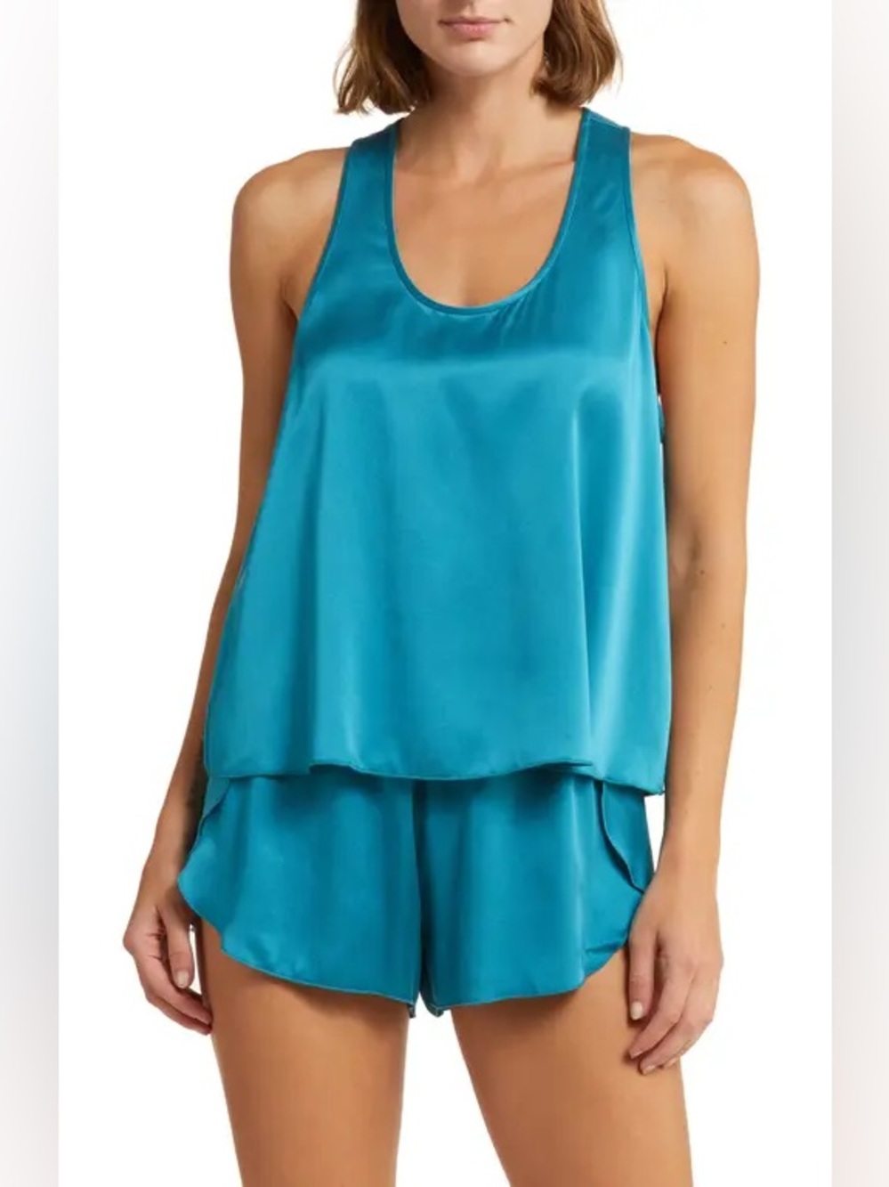 Lunya Tulip-Back Washable Silk Pajamas Tank/Short XS